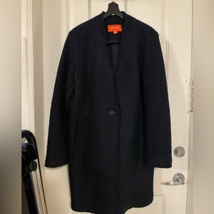 Navy wool blend coat